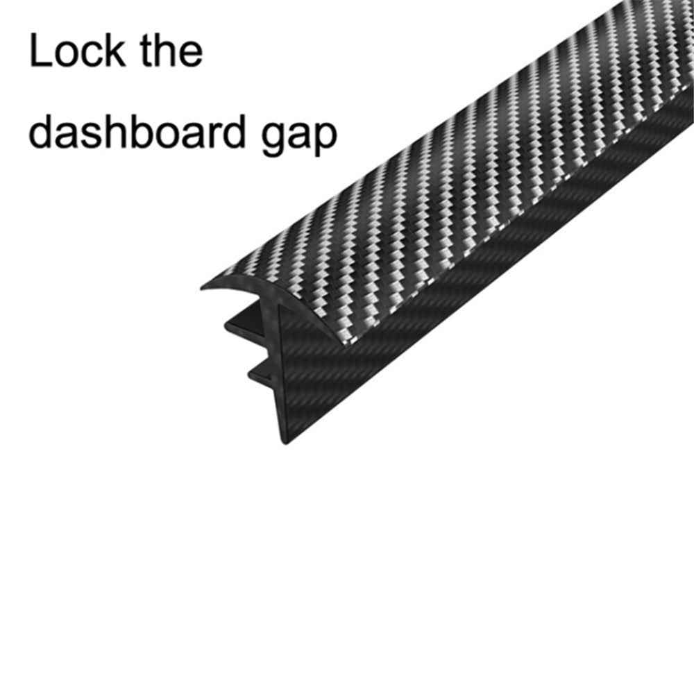 160cm Car Dashboard Seal Strip Soundproof Rubber Edges Sealing Strip - Carbon Fiber Texture