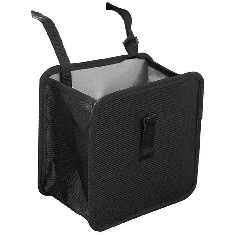 Car Trash Holder Storage Bag Foldable Car Seat Back Oxford Cloth Trash Bin - Black