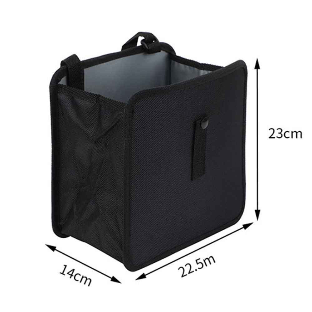 Car Trash Holder Storage Bag Foldable Car Seat Back Oxford Cloth Trash Bin - Green