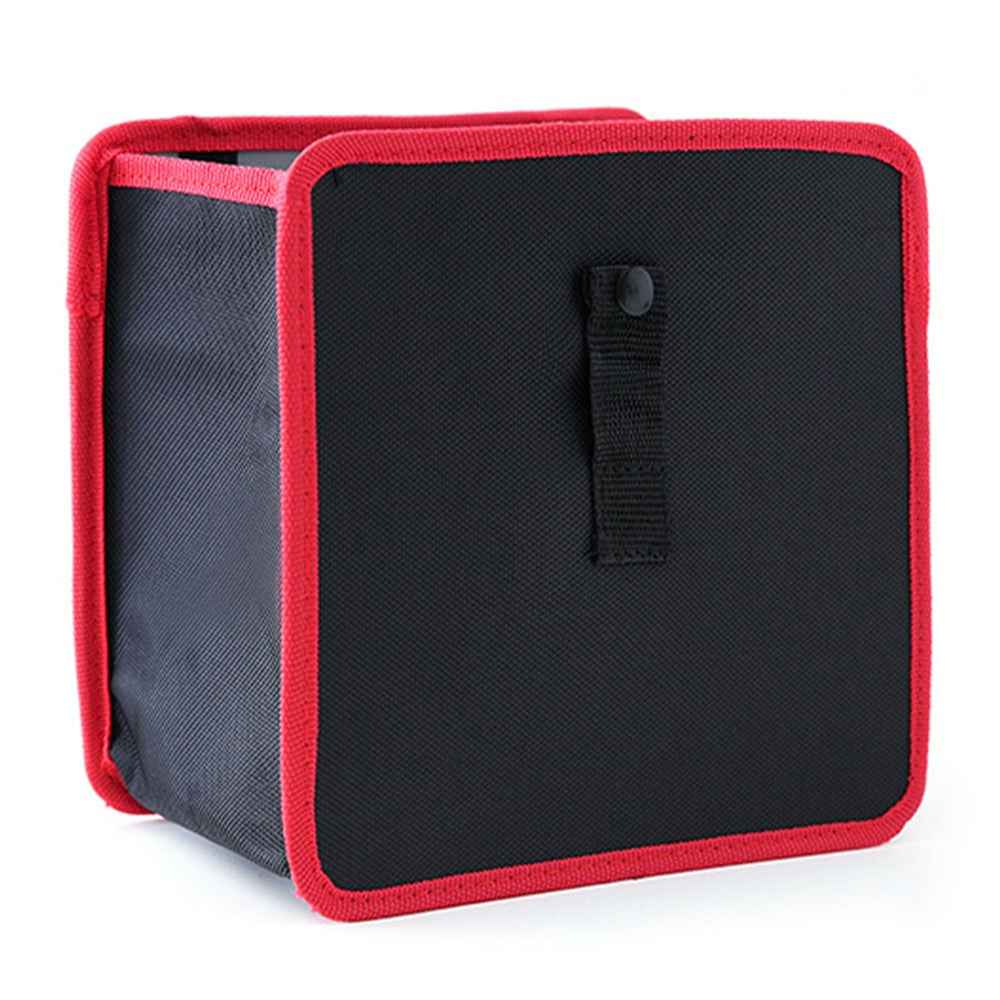 Car Trash Holder Storage Bag Foldable Car Seat Back Oxford Cloth Trash Bin - Red