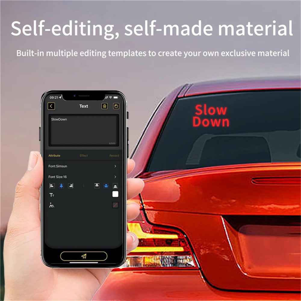 HCZ-01 Car LED Image Display Screen Bluetooth-compatible App Control Car Rear Window Message Board