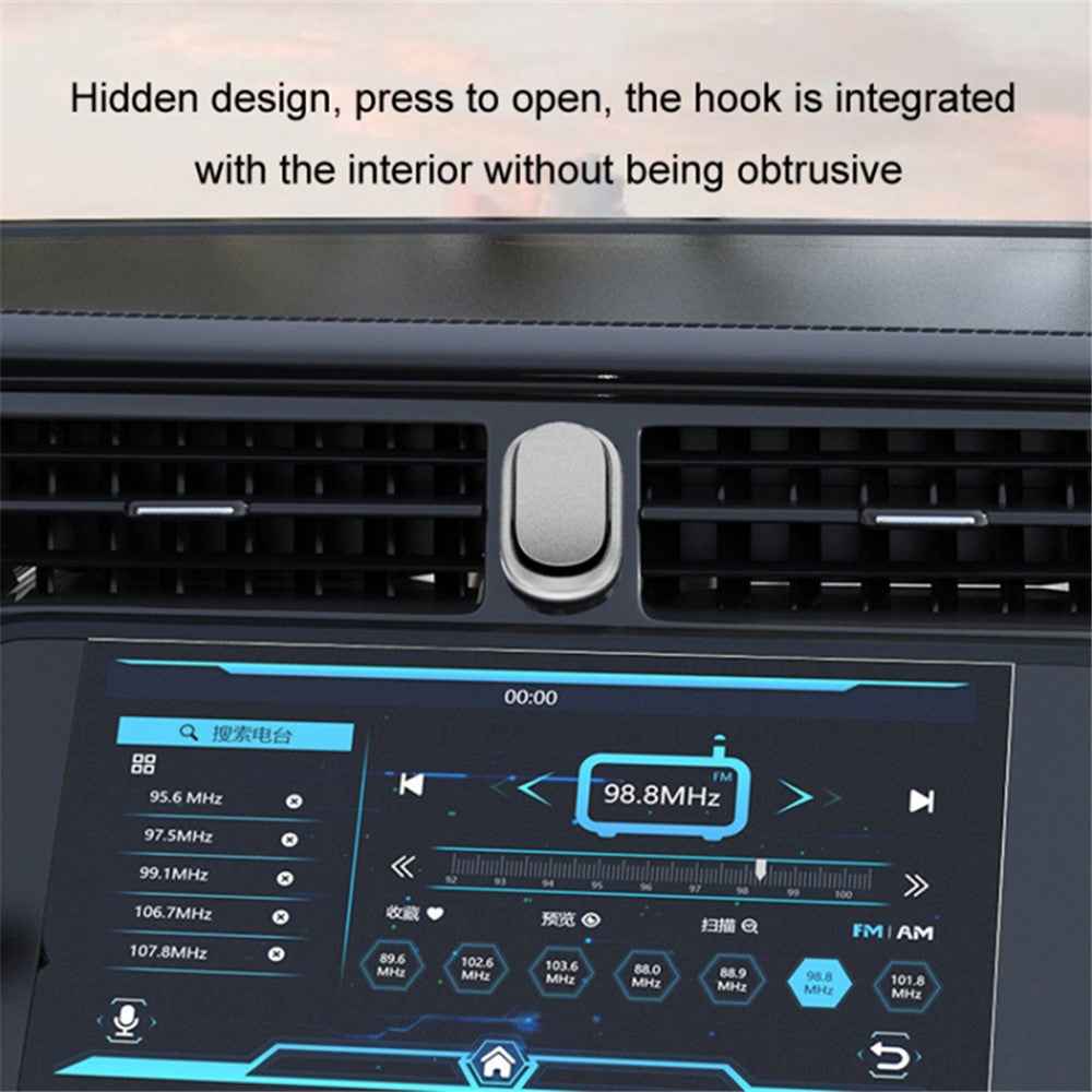 2PCS Car Mini Hook Adhesive Metal Hanger for Key, Purse, Headphone, Charging Cable