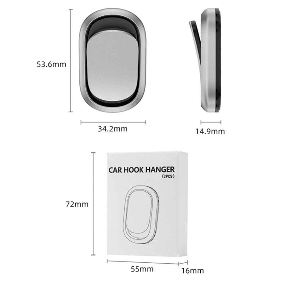 2PCS Car Mini Hook Adhesive Metal Hanger for Key, Purse, Headphone, Charging Cable