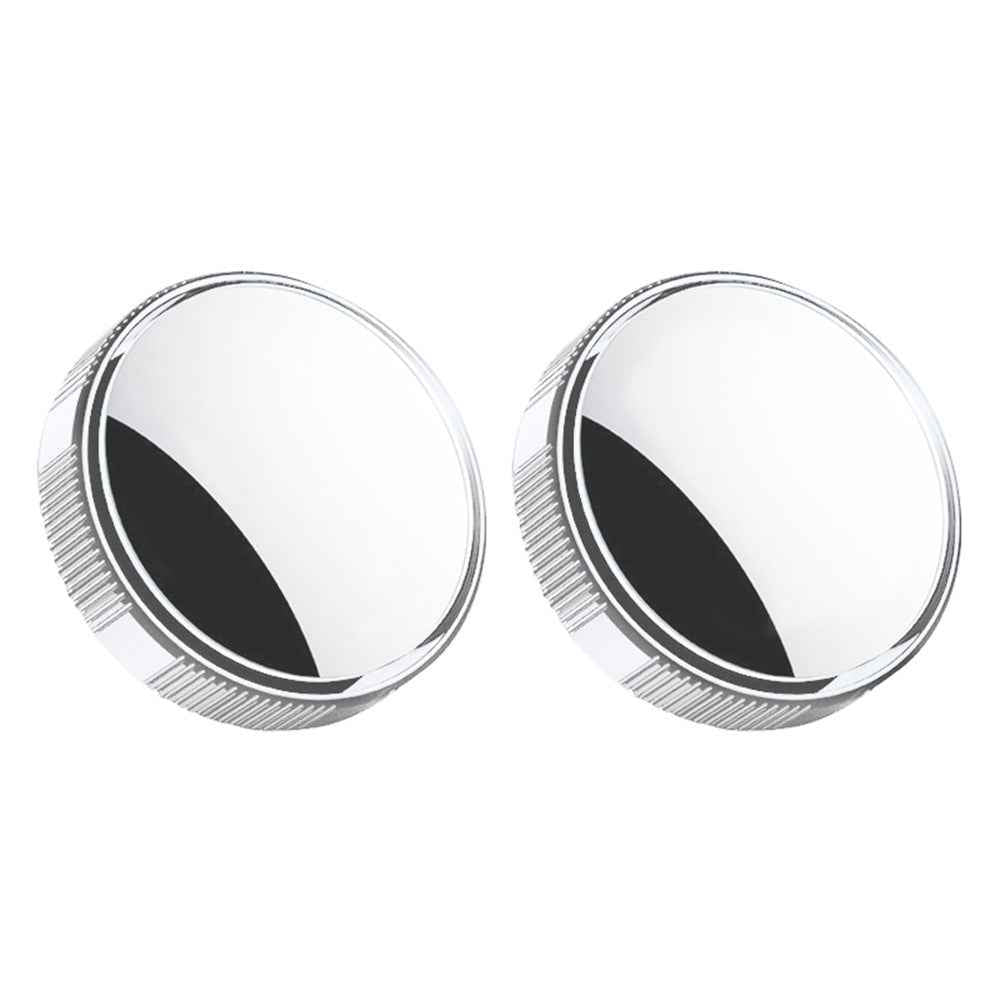 2Pcs Blind Spot Mirrors Rotating Automotive Side Blindspot Mirror for Car Waterproof HD Rear Glass - Silver