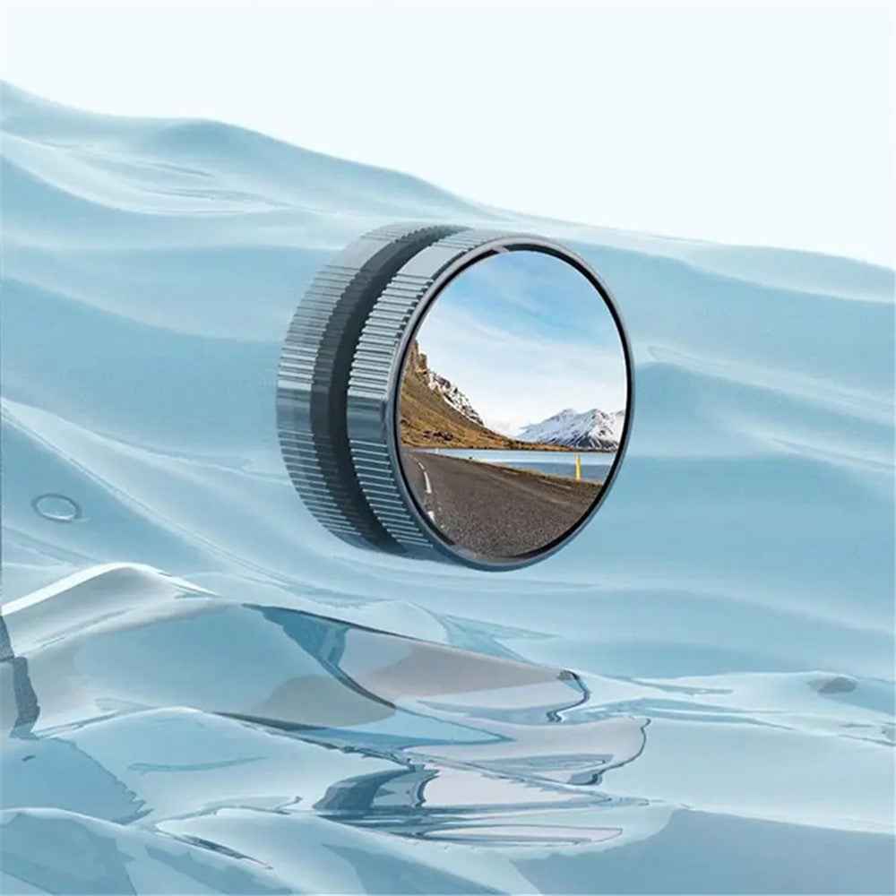 2Pcs Blind Spot Mirrors Rotating Automotive Side Blindspot Mirror for Car Waterproof HD Rear Glass - Silver