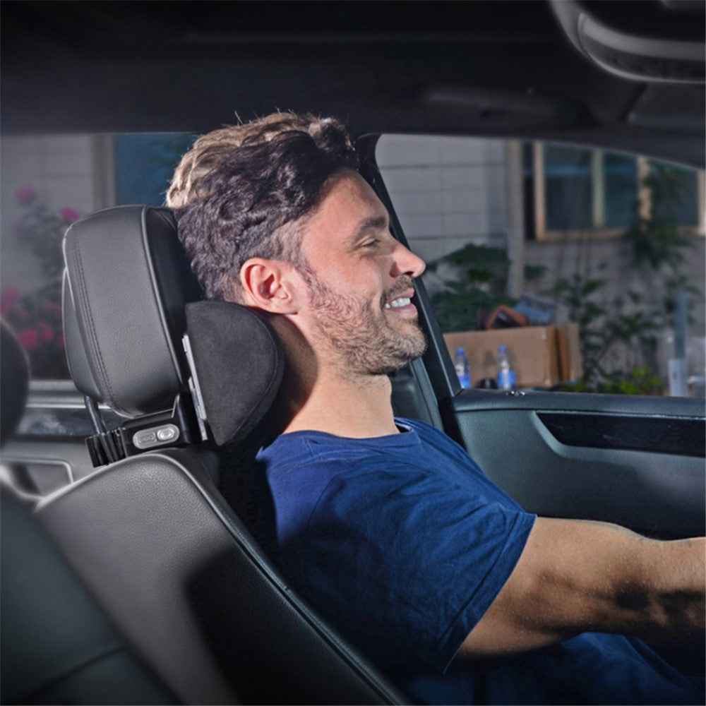 Position Adjustable Car Seat Neck Support Pillow Memory Foam Headrest Cushion - Red