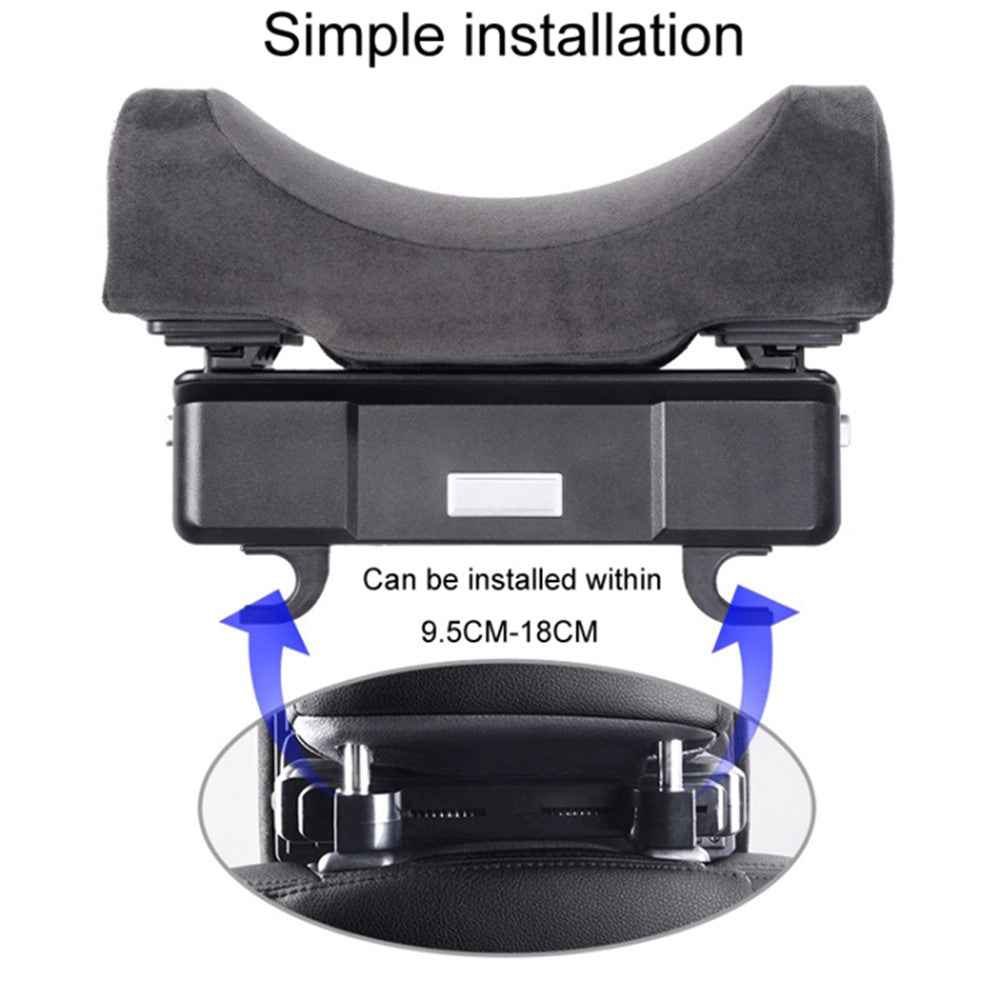 Position Adjustable Car Seat Neck Support Pillow Memory Foam Headrest Cushion - Apricot