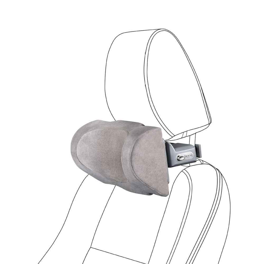 Position Adjustable Car Seat Neck Support Pillow Memory Foam Headrest Cushion - Grey