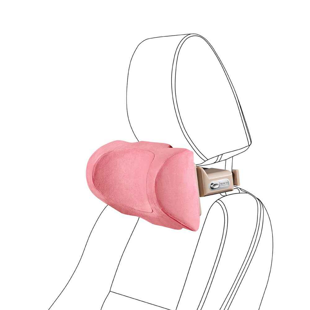 Position Adjustable Car Seat Neck Support Pillow Memory Foam Headrest Cushion - Pink
