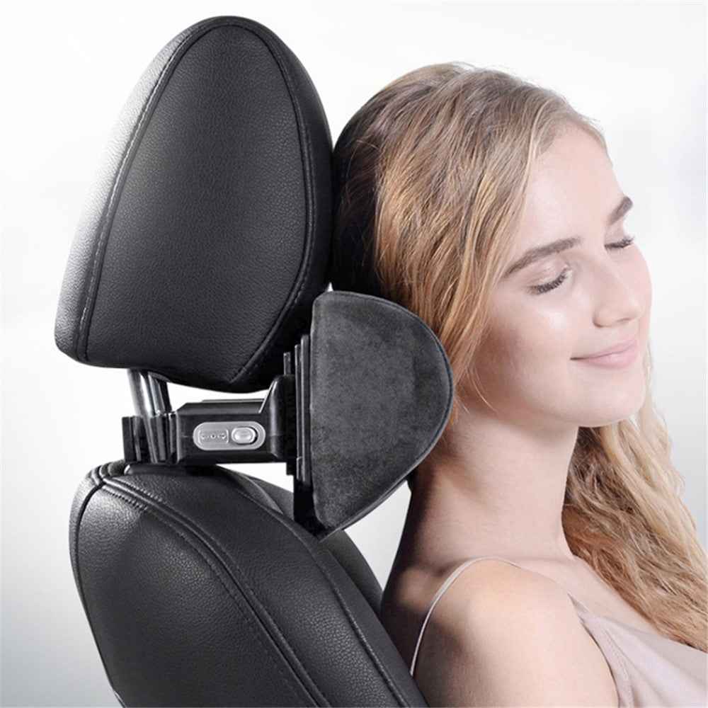 Position Adjustable Car Seat Neck Support Pillow Memory Foam Headrest Cushion - Pink