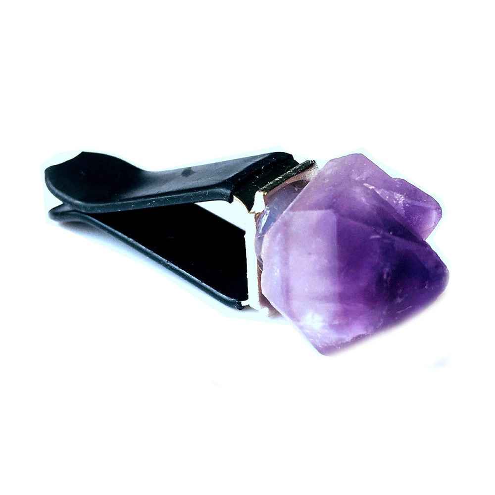 Crystal Stone Car Air Vent Clips Car Decoration Ornament for Women Car Interior Accessory - Purple Crystal Flower