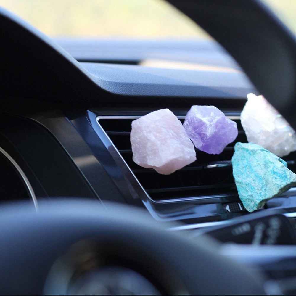 Crystal Stone Car Air Vent Clips Car Decoration Ornament for Women Car Interior Accessory - Yellow