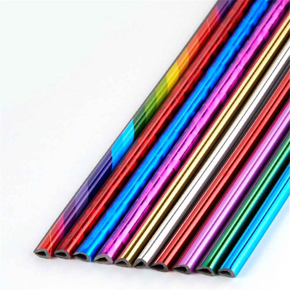 10Pcs Car Air Outlet Decorative Strips Vehicle Trim Air Vent Flexible PVC Decor Strips - Electroplating Red