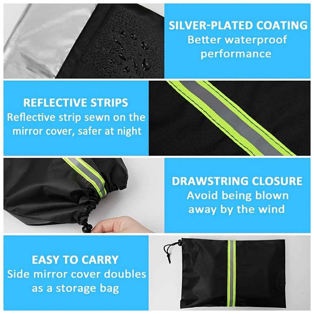 1 Pair 600D Oxford Cloth Car Rearview Mirror Cover Thickened Rainproof Snow-Proof Cover