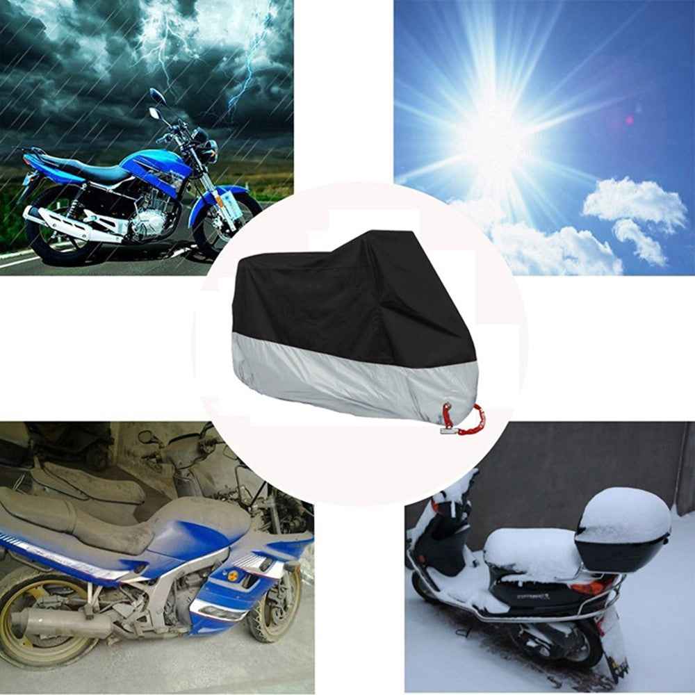 210D Oxford Cloth Waterproof Motorcycle Cover Outdoor Anti-UV Motorbike Cover, Size XL: 230x95x125cm