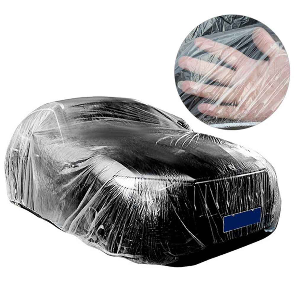 BY-004 Dustproof PE Waterproof Car Cover Disposable Rain Cover with Elastic Band (Upgraded Version), Size: L