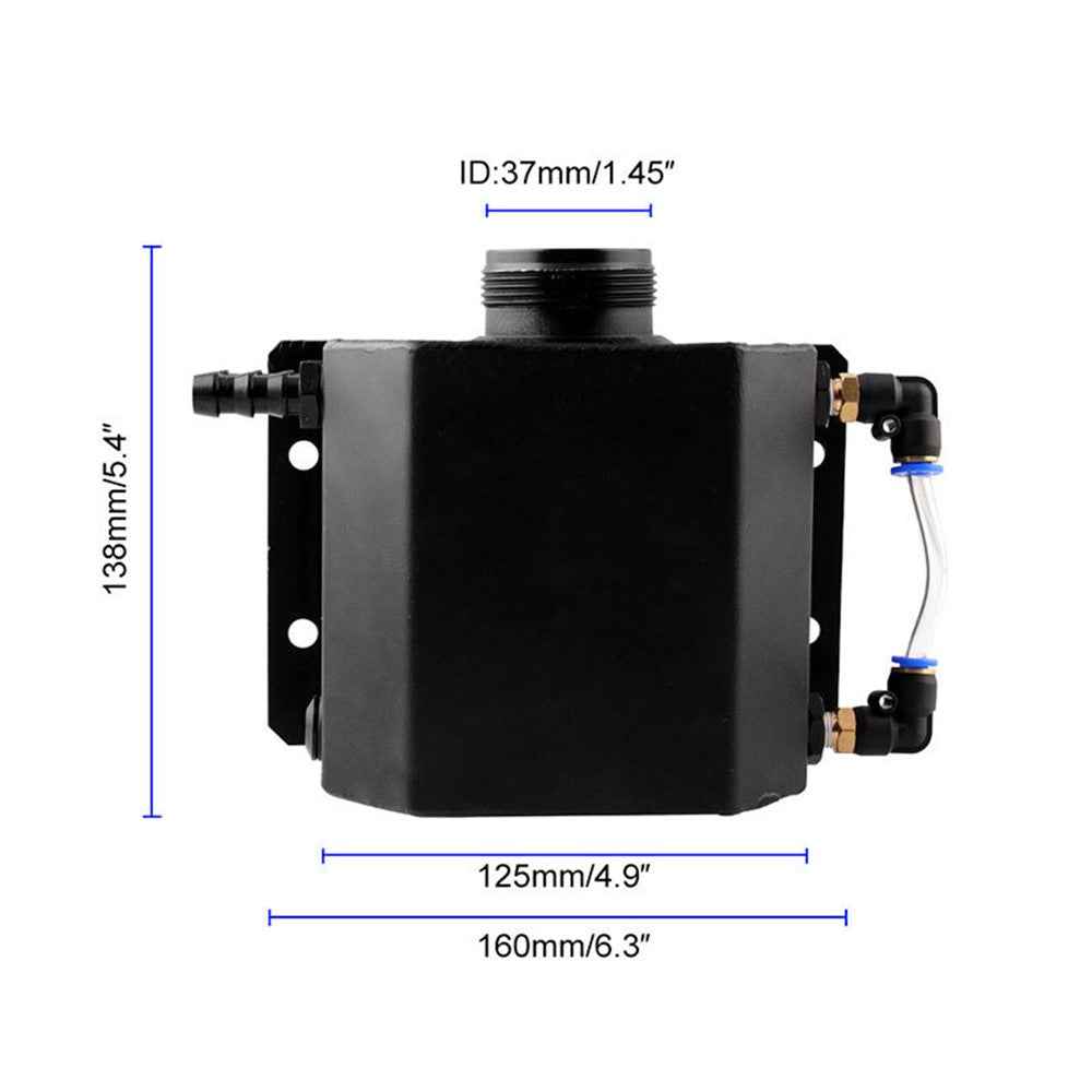 FST009-BK Car Modification 1L Aluminum Radiator Coolant Overflow Bottle Recovery Water Tank Reservoir