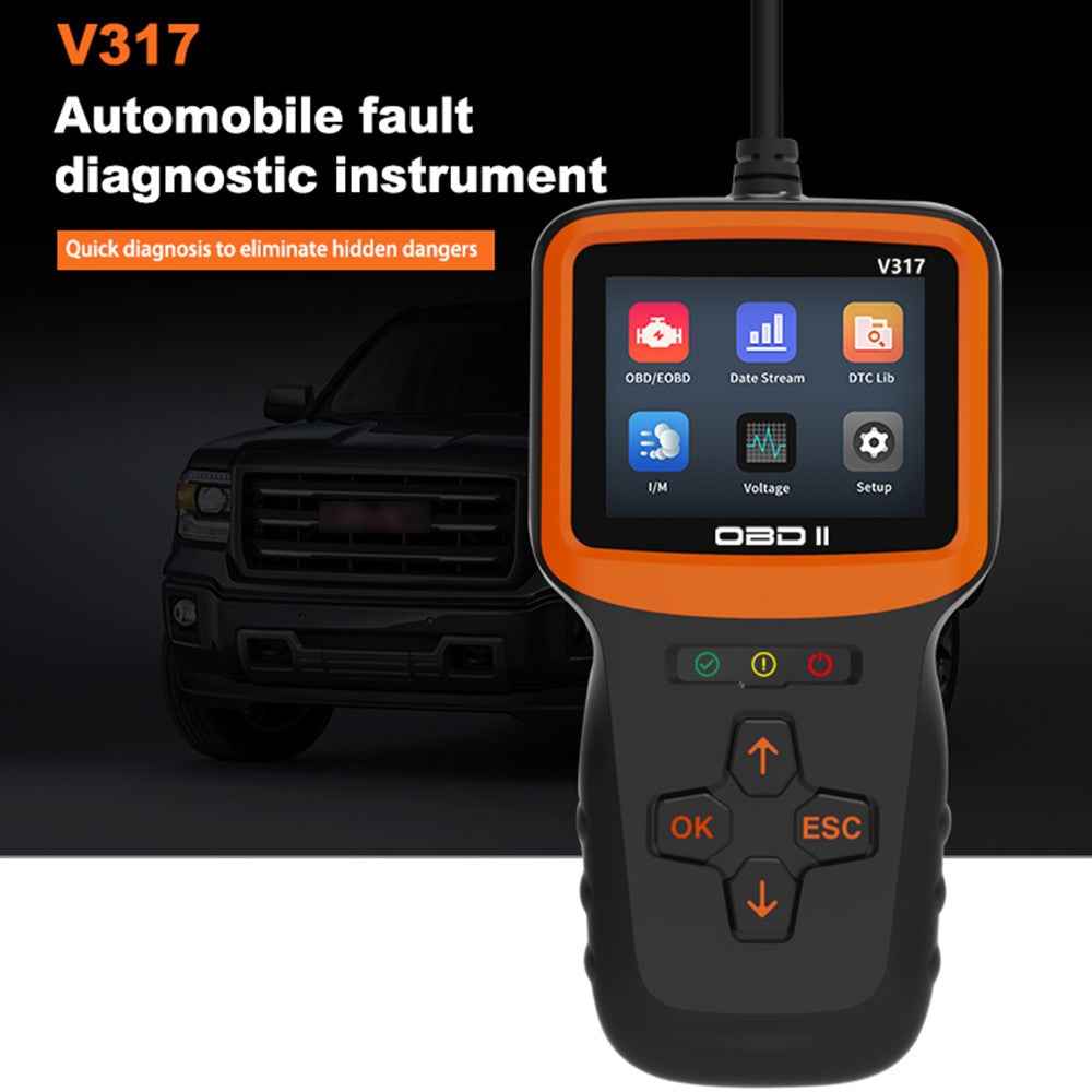 V317 OBD II Diagnostic Car Fault Detector Engine Tester Tool elm327 Car Reading Code Card Car Diagnostic Instrument