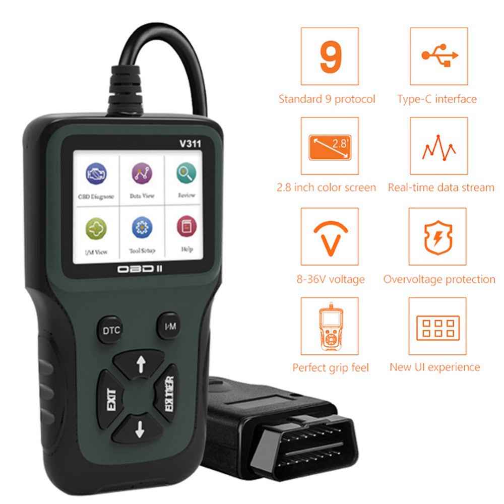 V311 OBD2 Engine Scanner Vehicle Code Reader Auto Diagnostic Analyzer Check Engine Light for Car