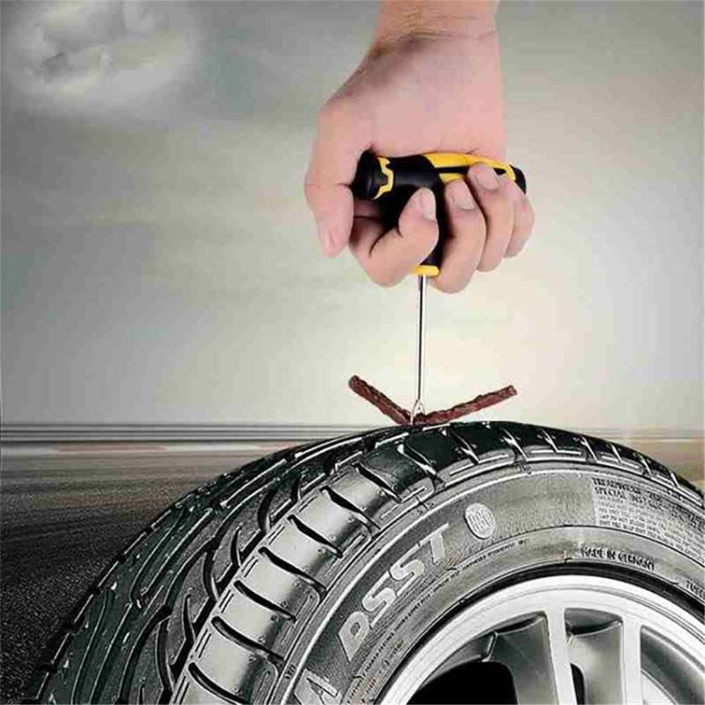 8Pcs / Set Car Tyre Puncture Repair Kit Tire Pressure Gauge Pliers Tool with Storage Case