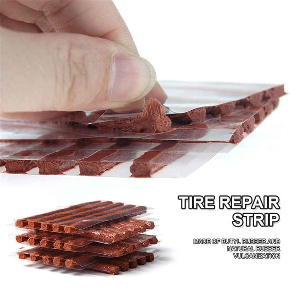 10Pcs / Set Car Tyre Puncture Repair Kit Tire Pressure Gauge Wrench Rubber Strip Auto Repair Kit