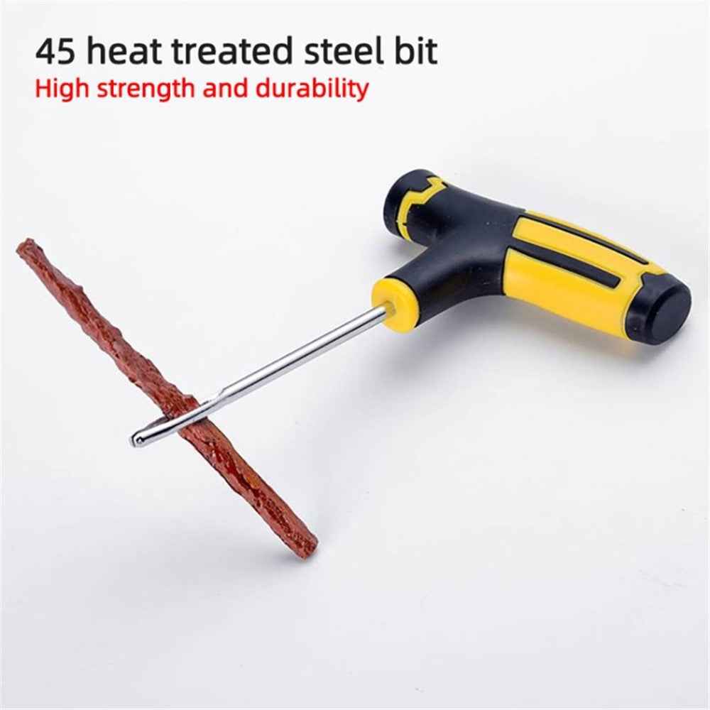 10Pcs / Set Car Tyre Puncture Repair Kit Tire Pressure Gauge Wrench Rubber Strip Auto Repair Kit