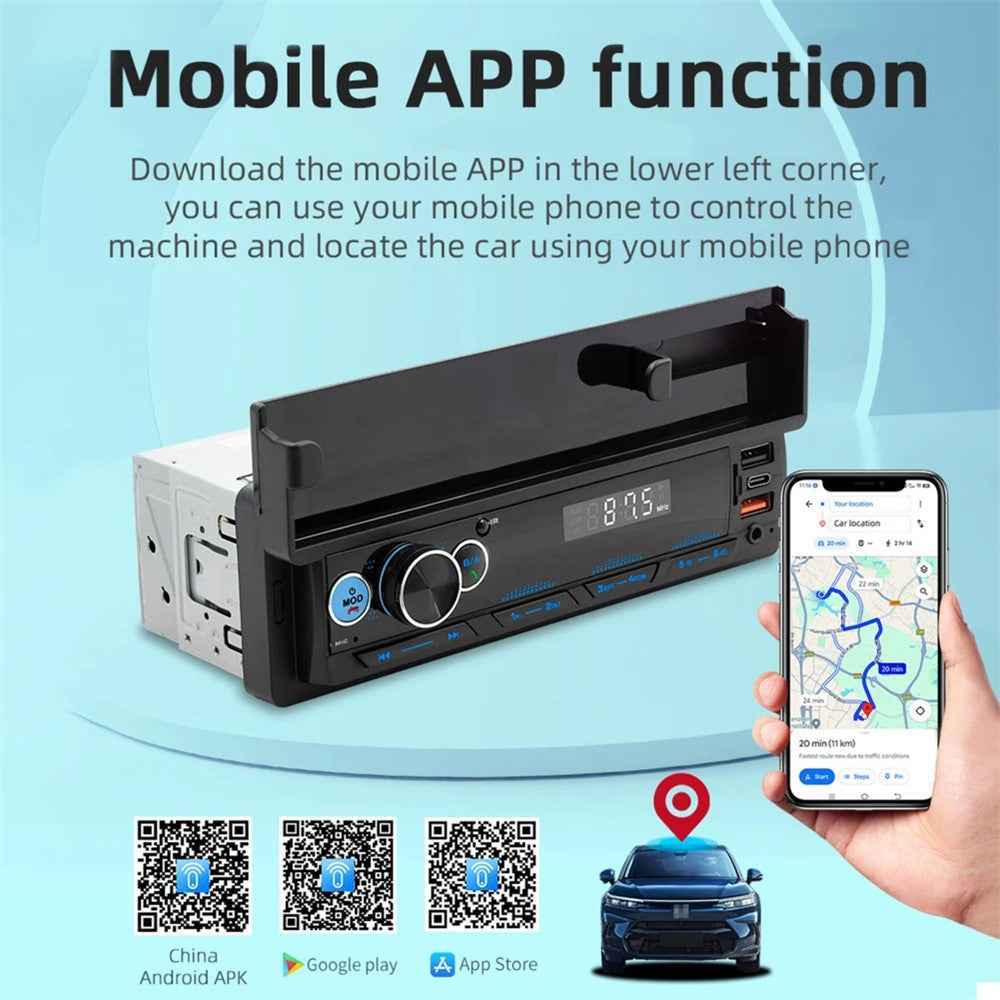 D160 Car Bluetooth-compatible MP3 Player FM Radio Multimedia Lossless Music Player