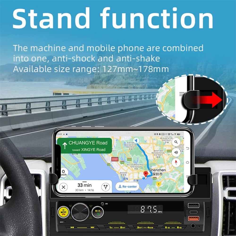 D160 Car Bluetooth-compatible MP3 Player FM Radio Multimedia Lossless Music Player