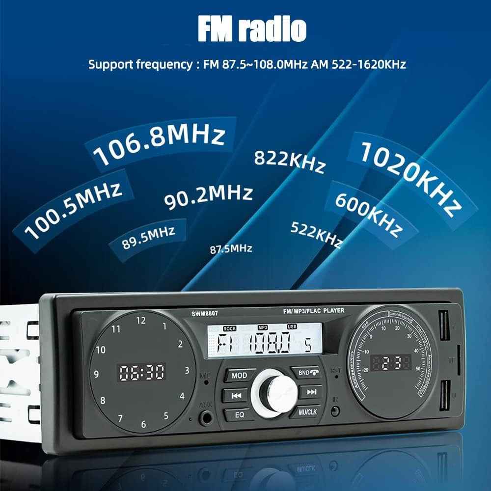 8807 Universal Car Bluetooth-compatible Player USB TF Card TF Radio Lossless Music MP3 Player