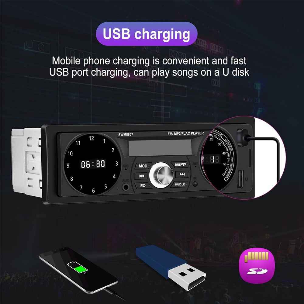 8807 Universal Car Bluetooth-compatible Player USB TF Card TF Radio Lossless Music MP3 Player