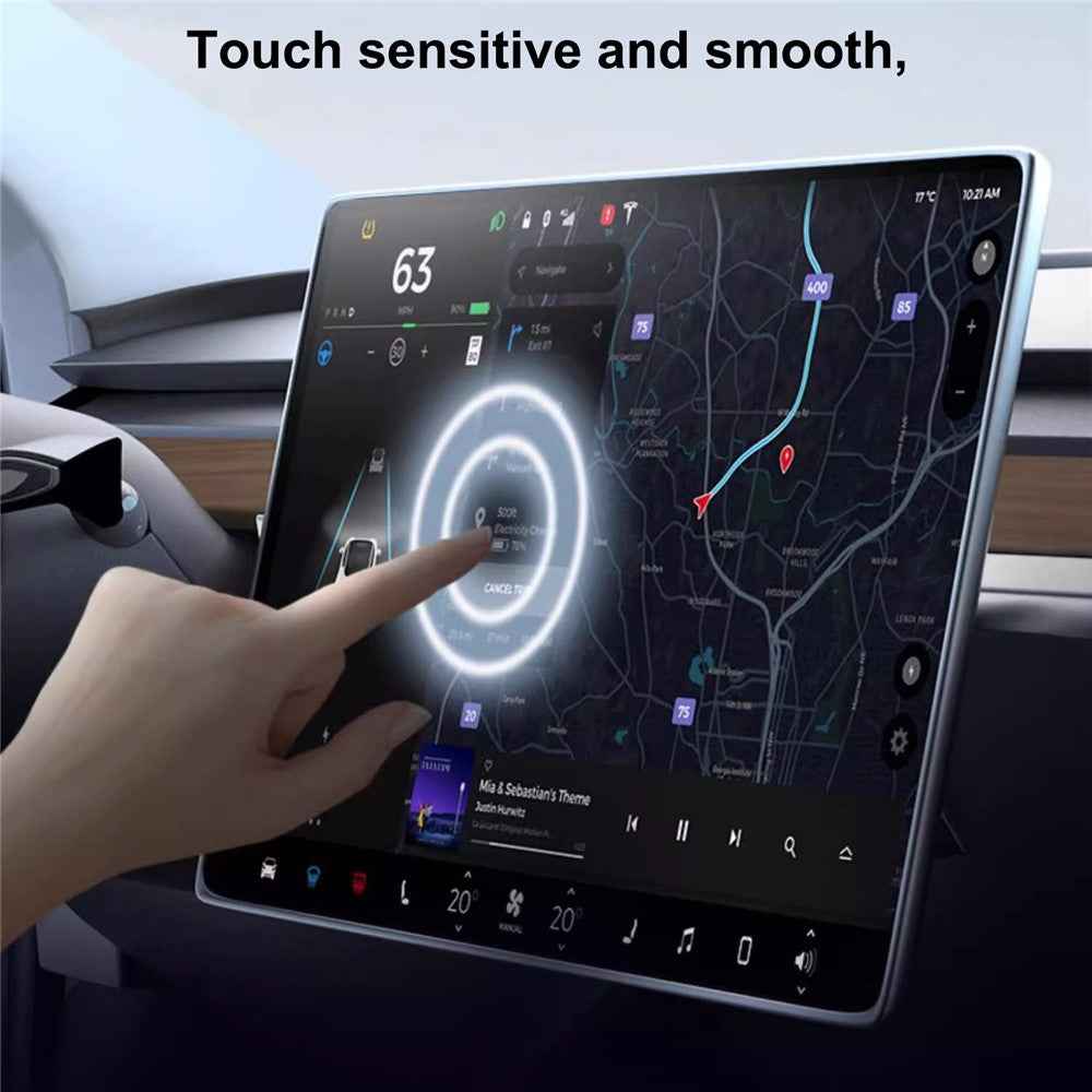 For Tesla Model Y (2021-2024) / Model 3 (2017-2022) 15.6 inch (35 x22.7cm) HD Clear Car Display Navigation Screen Protector Tempered Glass Film