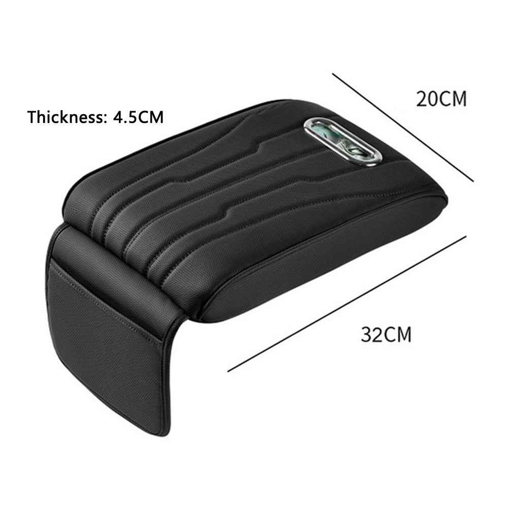 FSX001 Leather+Memory Foam Car Armrest Box Heighten Pad Car Armrest Box Cover Tissue Box - Brown
