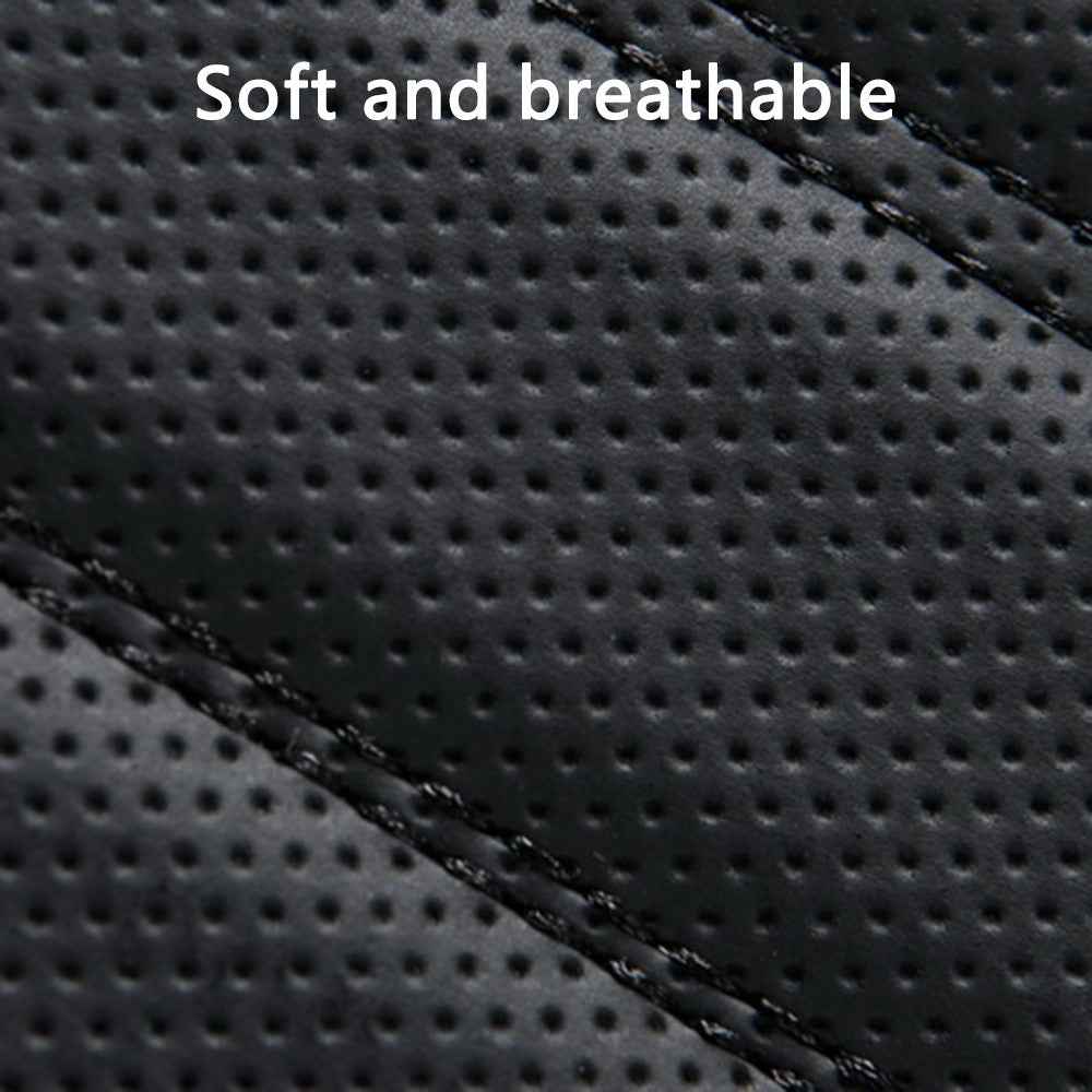 FSX001 Leather+Memory Foam Car Armrest Box Heighten Pad Car Armrest Box Cover Tissue Box - Coffee
