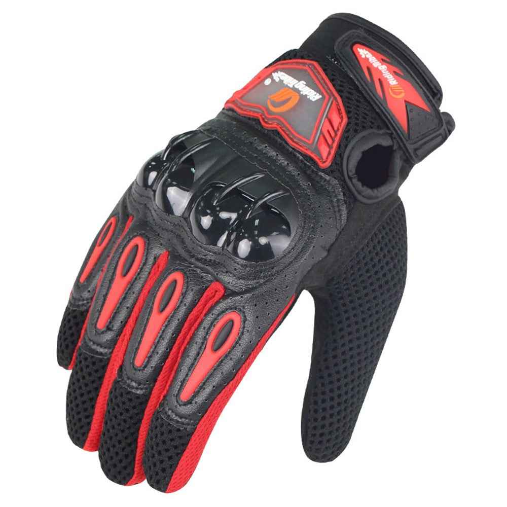 RIDING TRIBE MCS-47 Anti-Slip Motorcycle Riding Full Finger Gloves for Cycling Motorbike Sports - Red/M