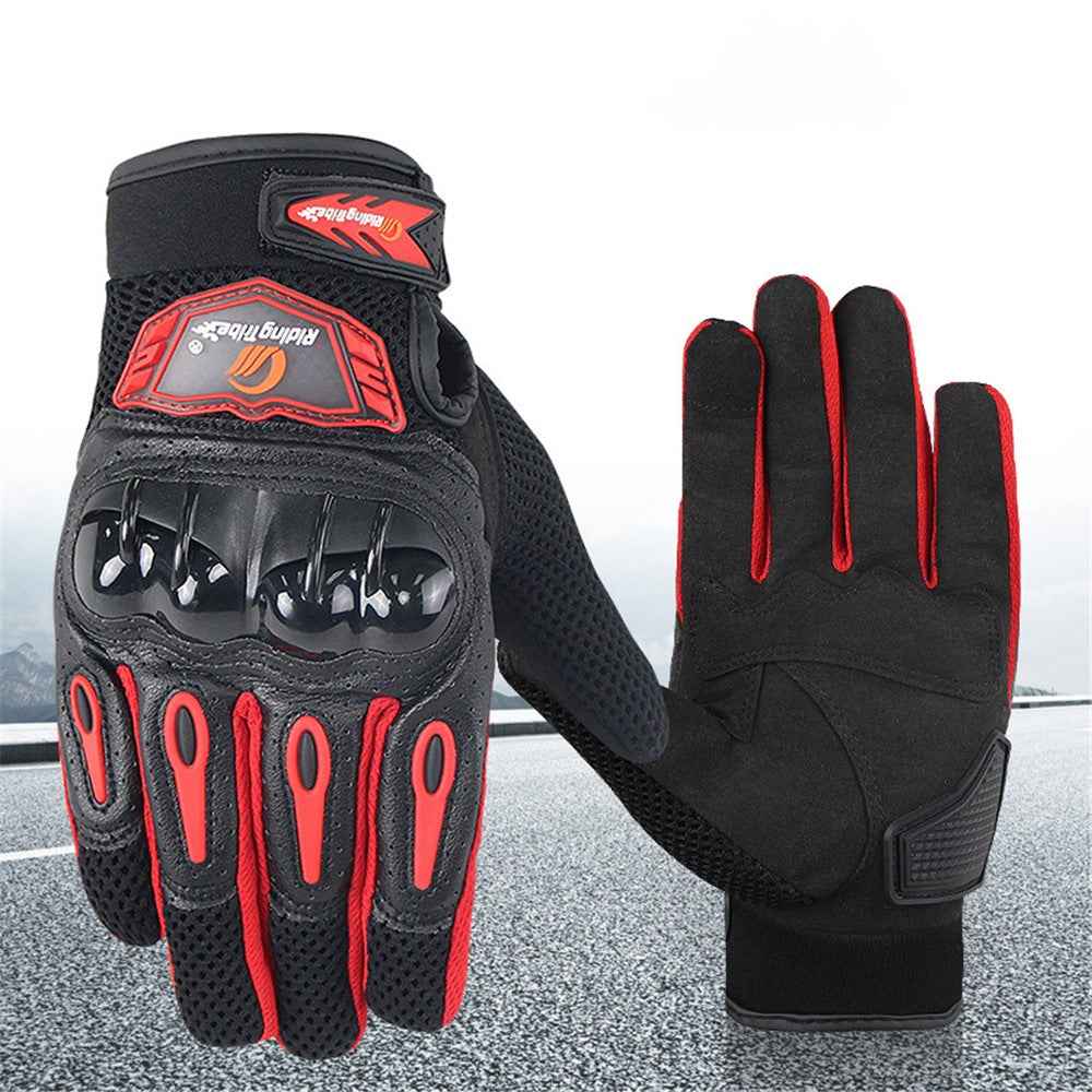RIDING TRIBE MCS-47 Anti-Slip Motorcycle Riding Full Finger Gloves for Cycling Motorbike Sports - Black/XL