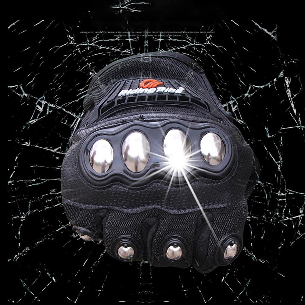 RIDING TRIBE MCS-29B Anti-fall Anti-slip Motorcycle Riding Gloves Outdoor Motocross Breathable Touch Screen Full Finger Gloves - Black/M