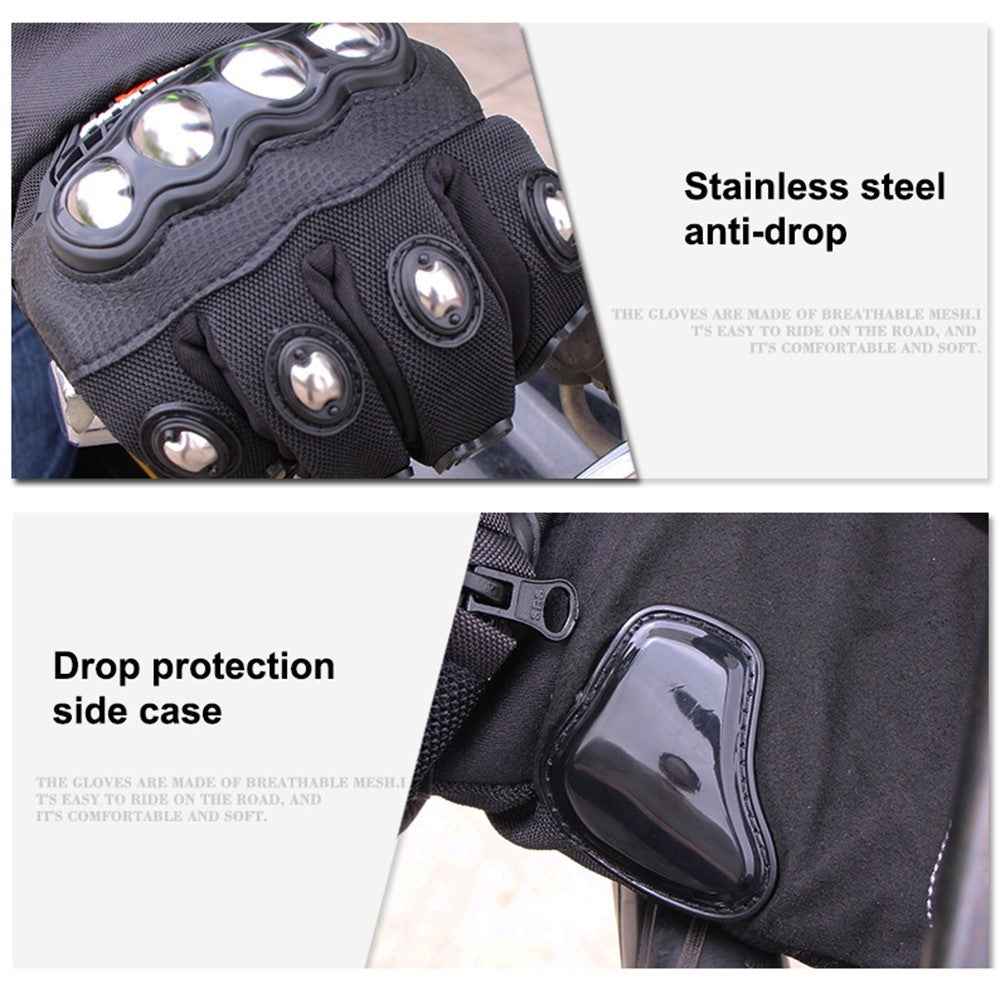 RIDING TRIBE MCS-29B Anti-fall Anti-slip Motorcycle Riding Gloves Outdoor Motocross Breathable Touch Screen Full Finger Gloves - Black/M