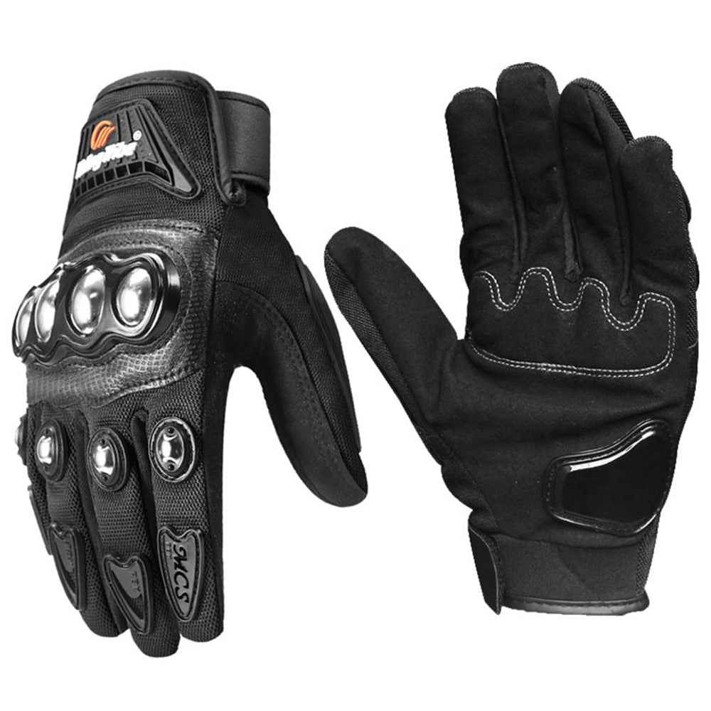 RIDING TRIBE MCS-29B Anti-fall Anti-slip Motorcycle Riding Gloves Outdoor Motocross Breathable Touch Screen Full Finger Gloves - Black/XL