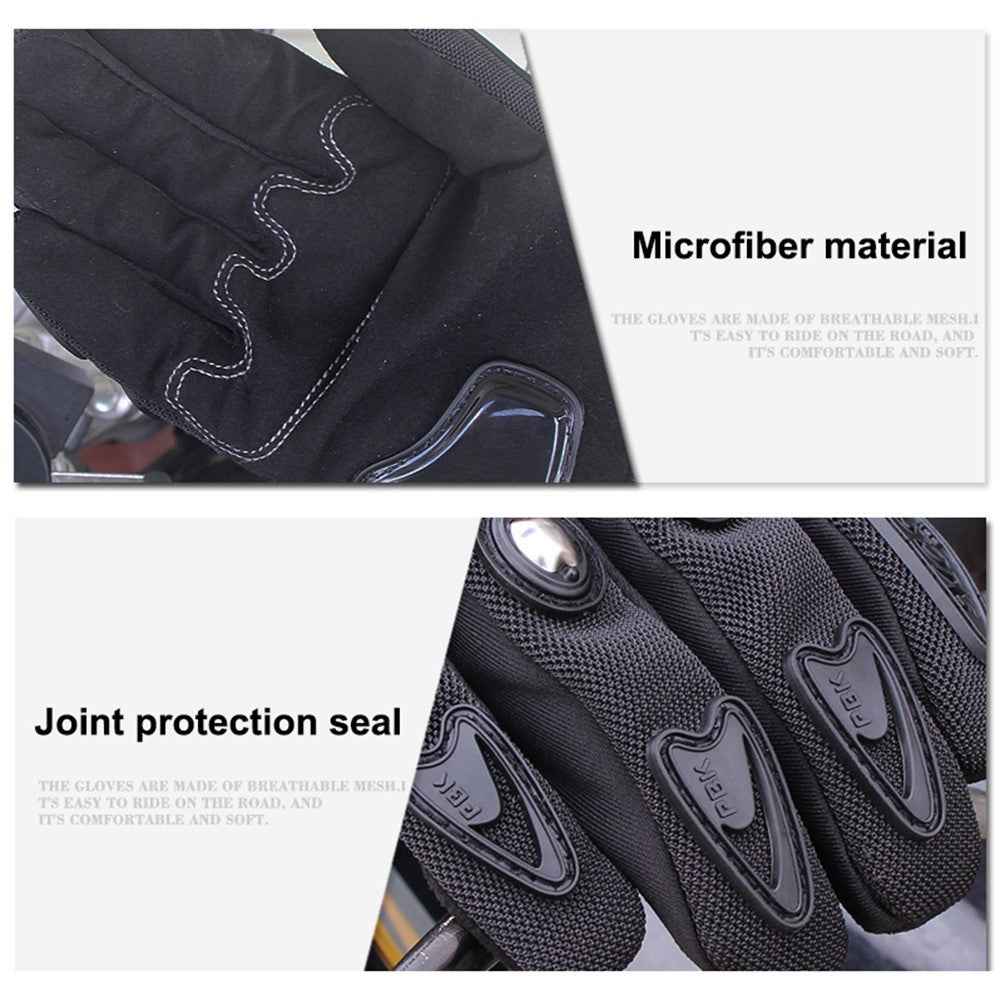RIDING TRIBE MCS-29B Anti-fall Anti-slip Motorcycle Riding Gloves Outdoor Motocross Breathable Touch Screen Full Finger Gloves - Black/XL