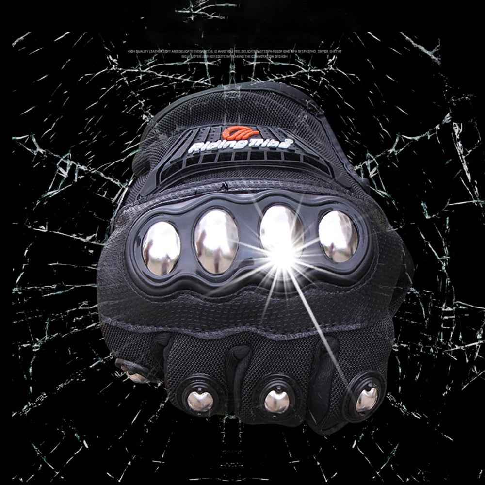 RIDING TRIBE MCS-29B Anti-fall Anti-slip Motorcycle Riding Gloves Outdoor Motocross Breathable Touch Screen Full Finger Gloves - Blue/M