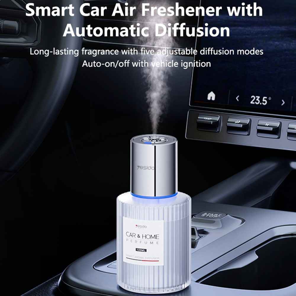 YESIDO VC16 Smart Car Fragrance Diffuser Type C Rechargeable 5 Modes Automatic Air Freshener