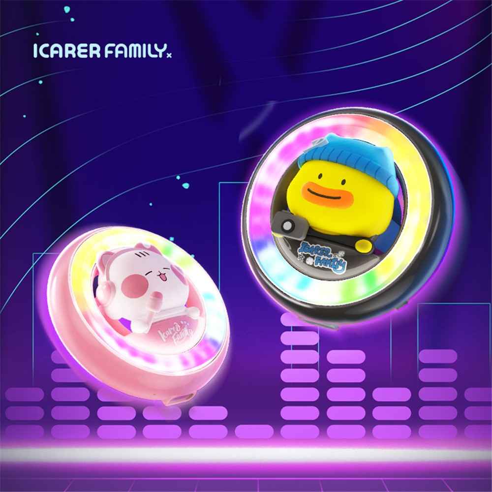 ICARER FAMILY Cartoon Animal Car Air Vent Clip Aroma Rhythm Light Interior Decor - MOMO