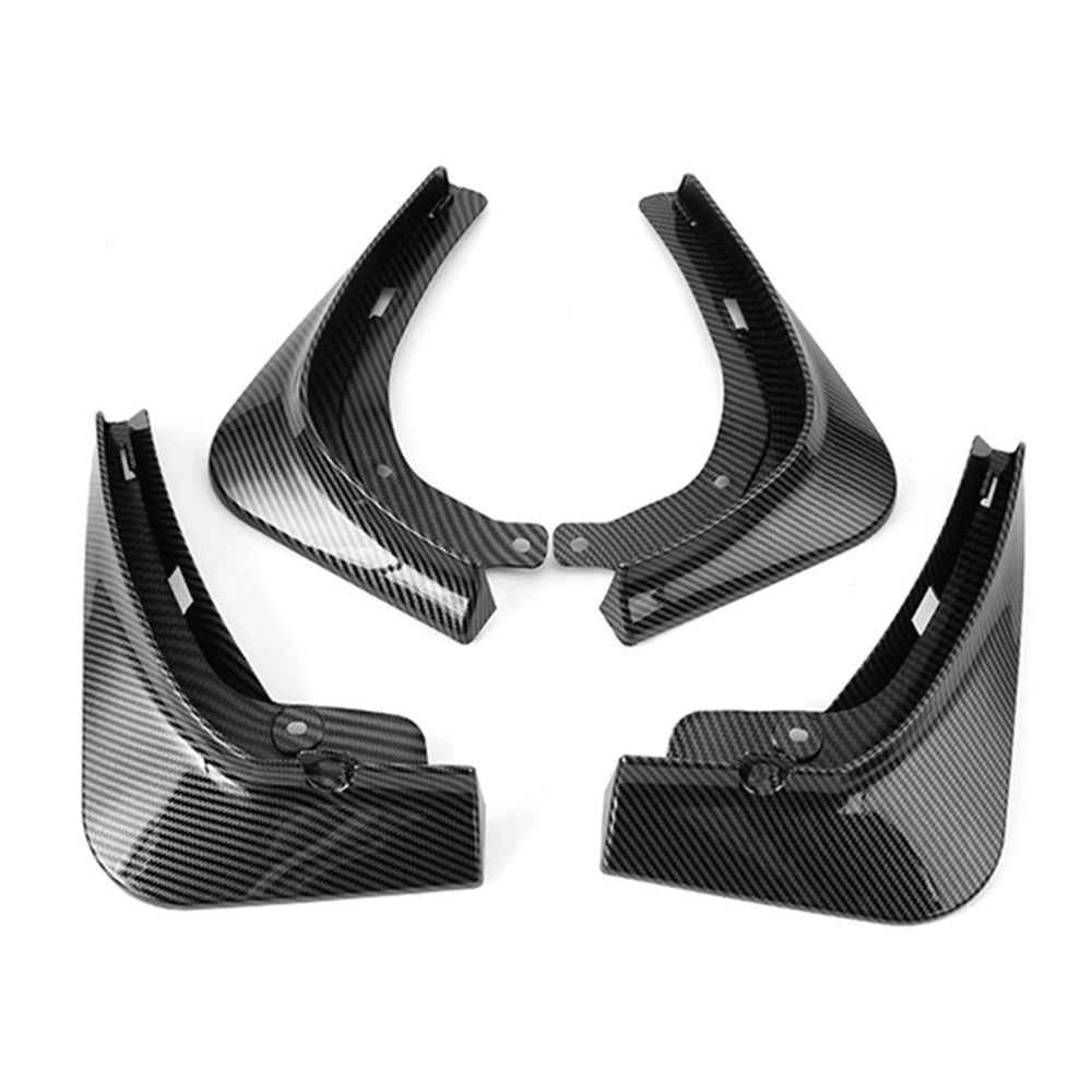 4PCS Mud Flap Mud Guard for Tesla Model 3 No Drilling Car Front and Rear Wheel Fender - Carbon Fiber Texture
