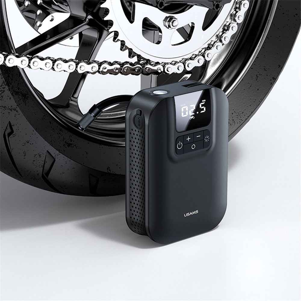 USAMS US-ZB215 Car Air Compressor Electric Tyre Tire Inflator Mini Digital Auto Air Inflatable Pump for Car Bicycle