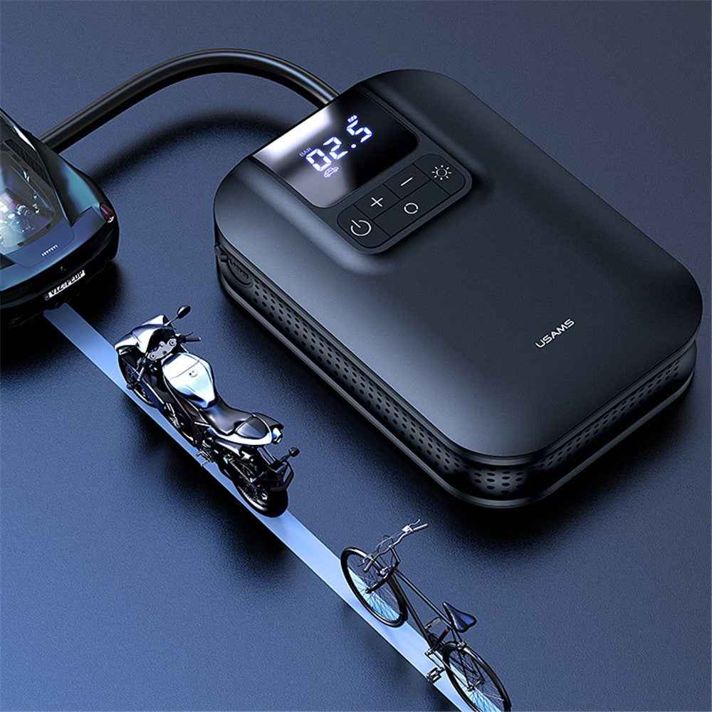 USAMS US-ZB215 Car Air Compressor Electric Tyre Tire Inflator Mini Digital Auto Air Inflatable Pump for Car Bicycle
