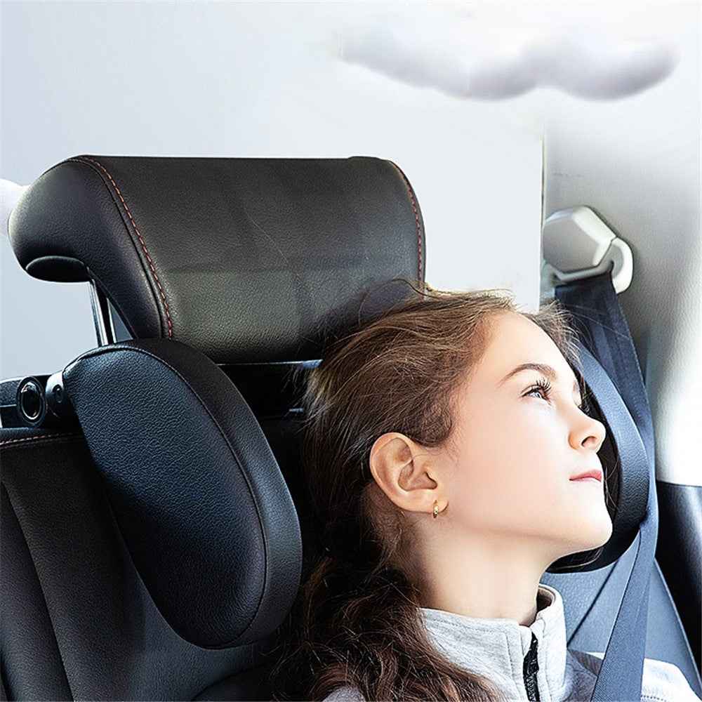 A03 Car Headrest Seat Backrest Neck Guard Travel Side Sleeper U-Shaped Sleeping Aid Car Back Seat Cushion - Black