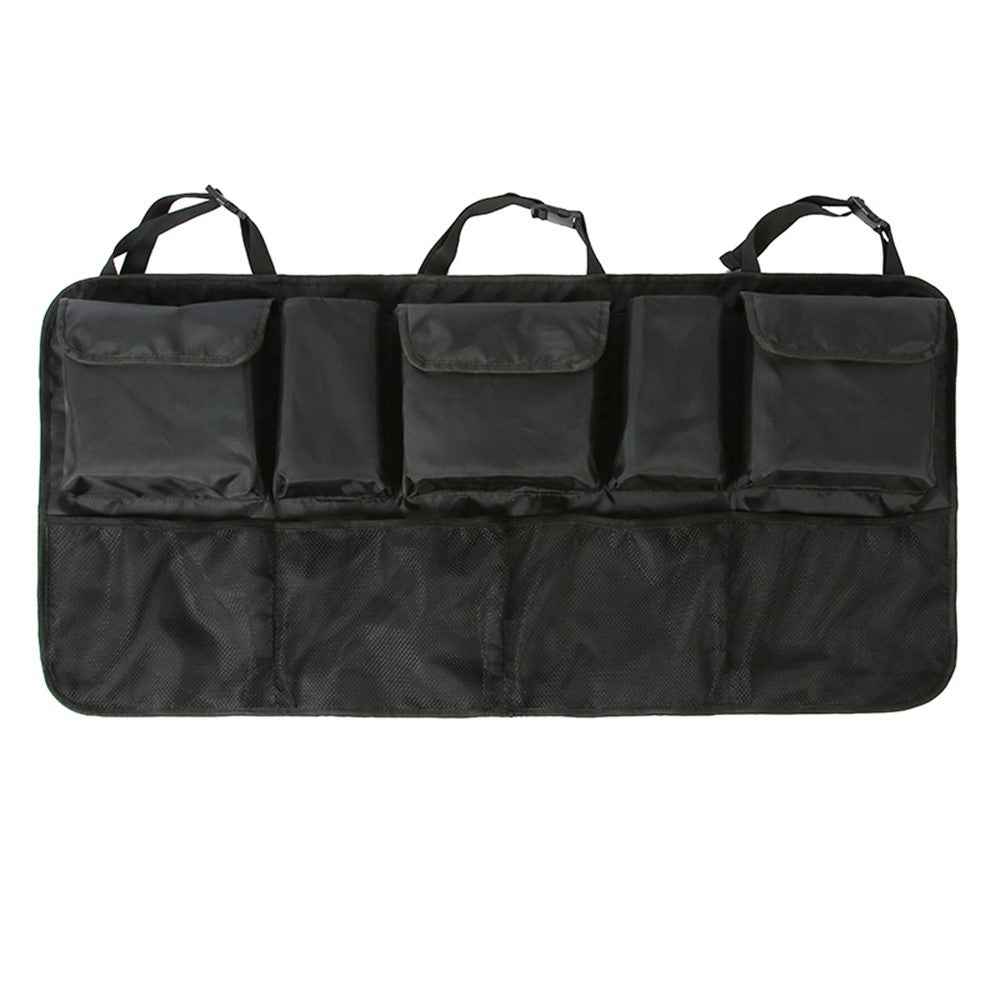 105x52cm Car Rear Seat Back Organizer Auto Trunk Cargo Storage Bag Mesh Pocket - Black