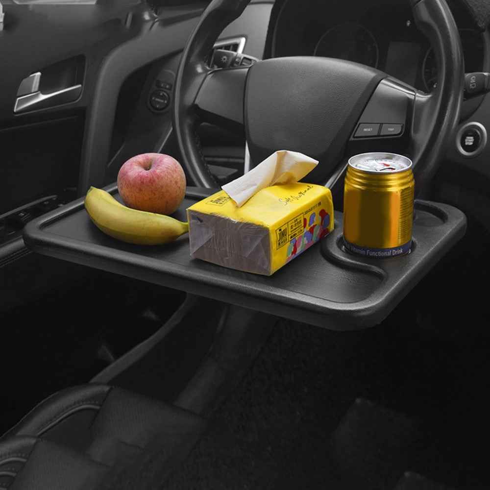 BN-C03-1C Adjustable Car Steering Wheel Table Board for Laptop Notebook Drinking Eating Stand Tray Holder - Black