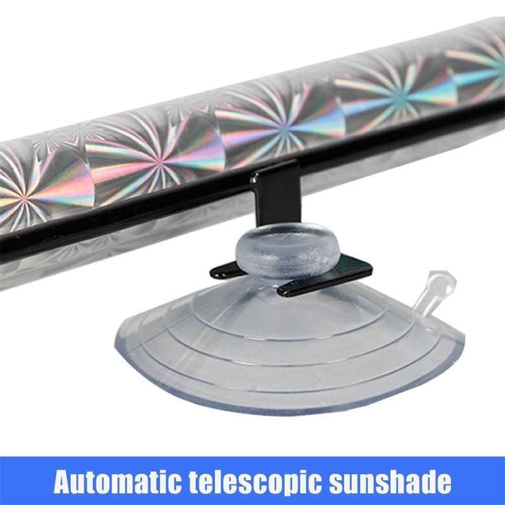 40*125cm Car Automatic Heat Insulation Retractable Windshield Window Sunshade Cover Shield Curtain - Black