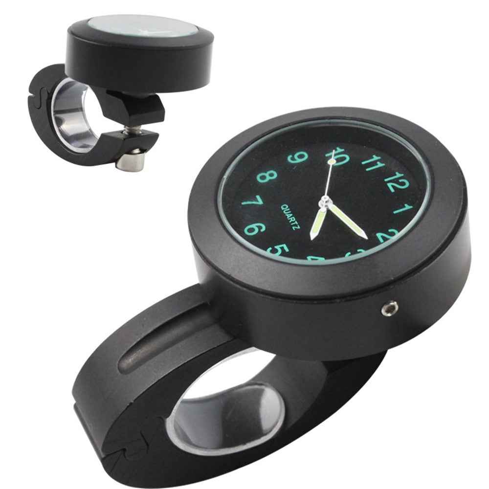 Stylish Waterproof Clock Motorcycle Handlebar Mount Quartz Clock for Harley Davidson Honda Yamaha Kawasaki - Black